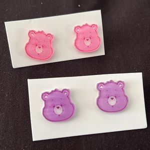 2 earrings of Care Bears